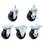 Ball Bearing Fixed Flat Universal PP Caster Wheel for Furniture Hardware