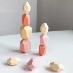 Children Nordic 4cm Architecture Wooden Building Blocks Stone Stacking Game Toy