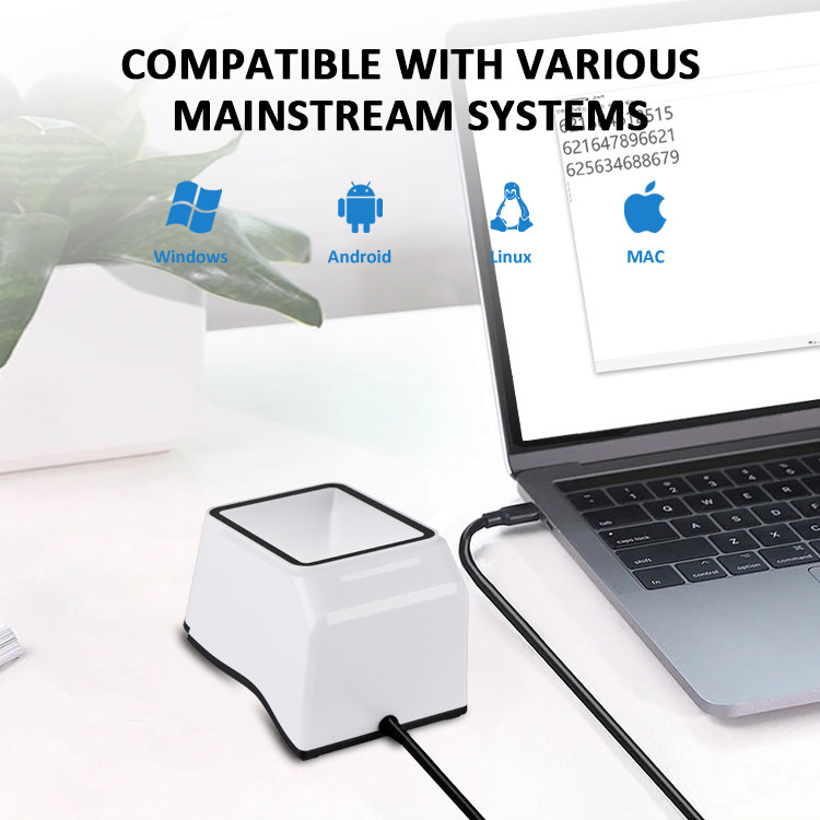 Mobile E Payment QR Code Scanner 2D CMOS Desktop Barcode Scanner For Supermarket