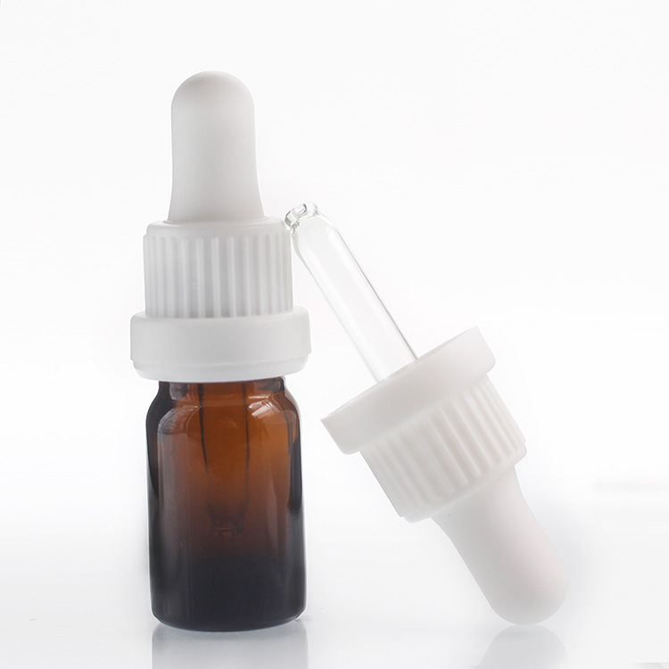 Round Glass Liquid Dropper Bottle With Screw Dropper Cap