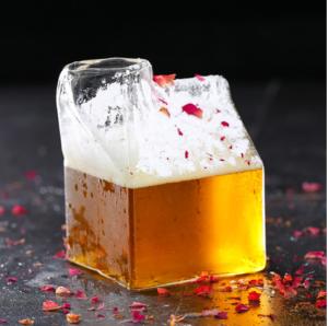 Quality 350ml Special Coffee Pot Milk Box Bottle Transparent For Bar Cocktail Glass Bottle wholesale