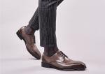Handmade Mens Black Patent Leather Shoes Square Toe Striped Men Wedding Shoes