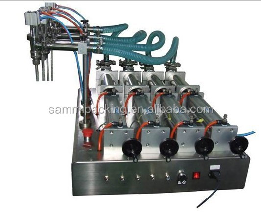 4 Heads Pneumatic Driven Liquid Filling Machine For Beverage,Oil,Shampoo,Alcohol,Perfume