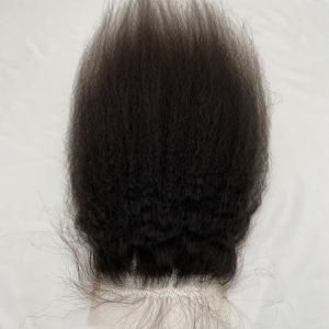 Quality Kinky Straight 5X5 Lace Frontal Closure Human Hair Ear to Ear HD Lace Frontal Closure Free Part Brazilian Hair Extensions 150% Density Lace Frontal wholesale