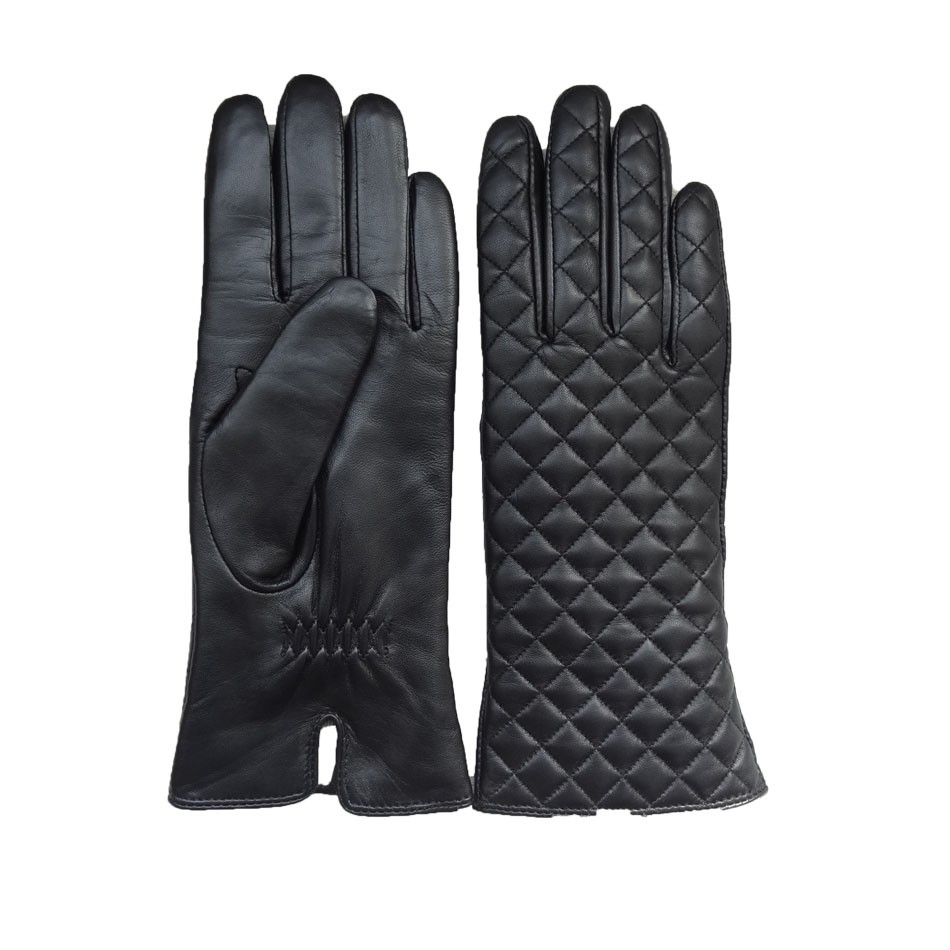 Fashion Ladies Genuine Shearling Gloves Women'S Wool Lined Leather Gloves