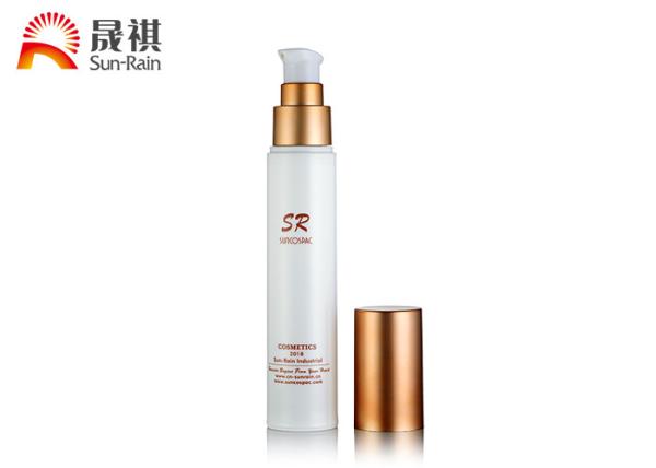 White Airless Pump Bottle Pressing Rose Gold Cap Liquid Foundation Pump Bottle