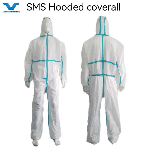 Non-Woven Isolation Coveralls Elastic Wrist Style Waterproof Anti-Static