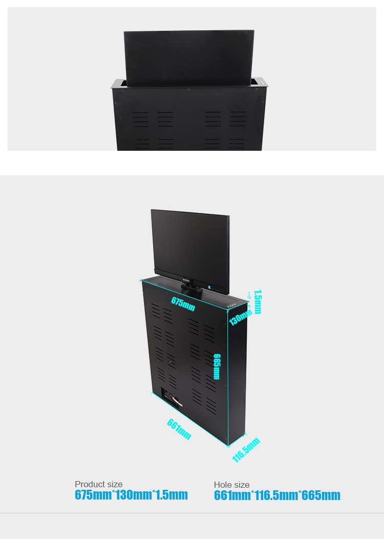Audio Video Pop Up Motorised Desktop Monitor Lift Network Conference System