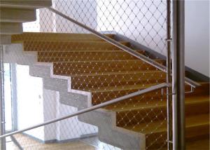Quality Silver Stainless Steel Balustrade Mesh , Custom Size Metal Mesh Stair Railing wholesale