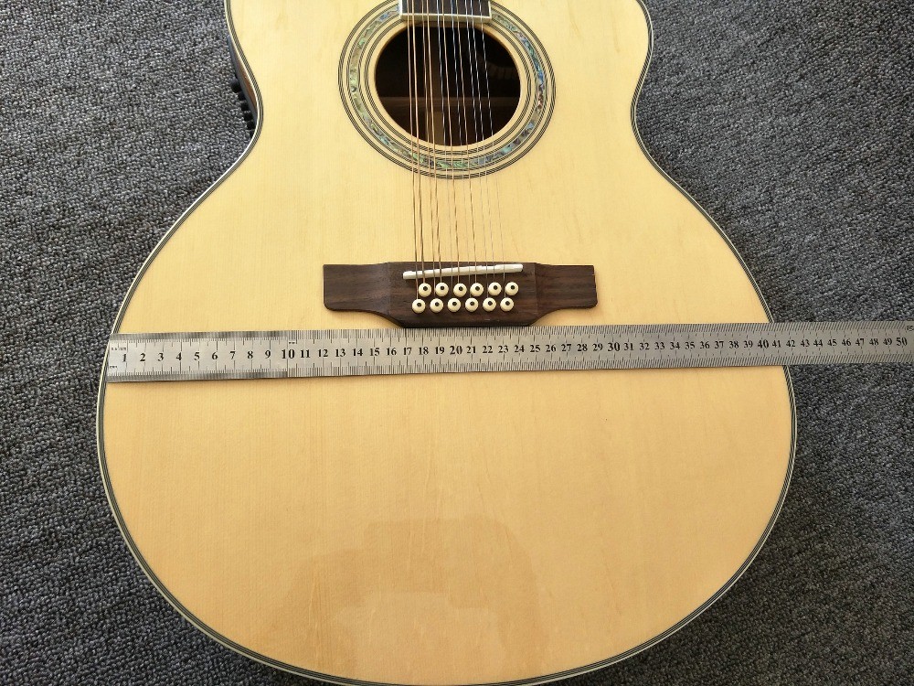 12 Strings Acoustic Guitar / guitar natural AAA Solid Spruce Body 43 inch Guitar Acoustic Fishman Pickups guitar