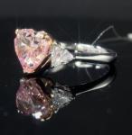 Custom-Made Heart Cut Lab Created Diamond Ring Pink Jewelry 4.03ct Three Stone