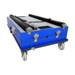 Aluminum Blue 40" Heavy Duty Collapsible Dog Crate With Grooming Arm