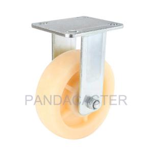 Quality Nylon Trolley Wheels Heavy Duty Rigid Casters Bright Zinc Plated Finish wholesale
