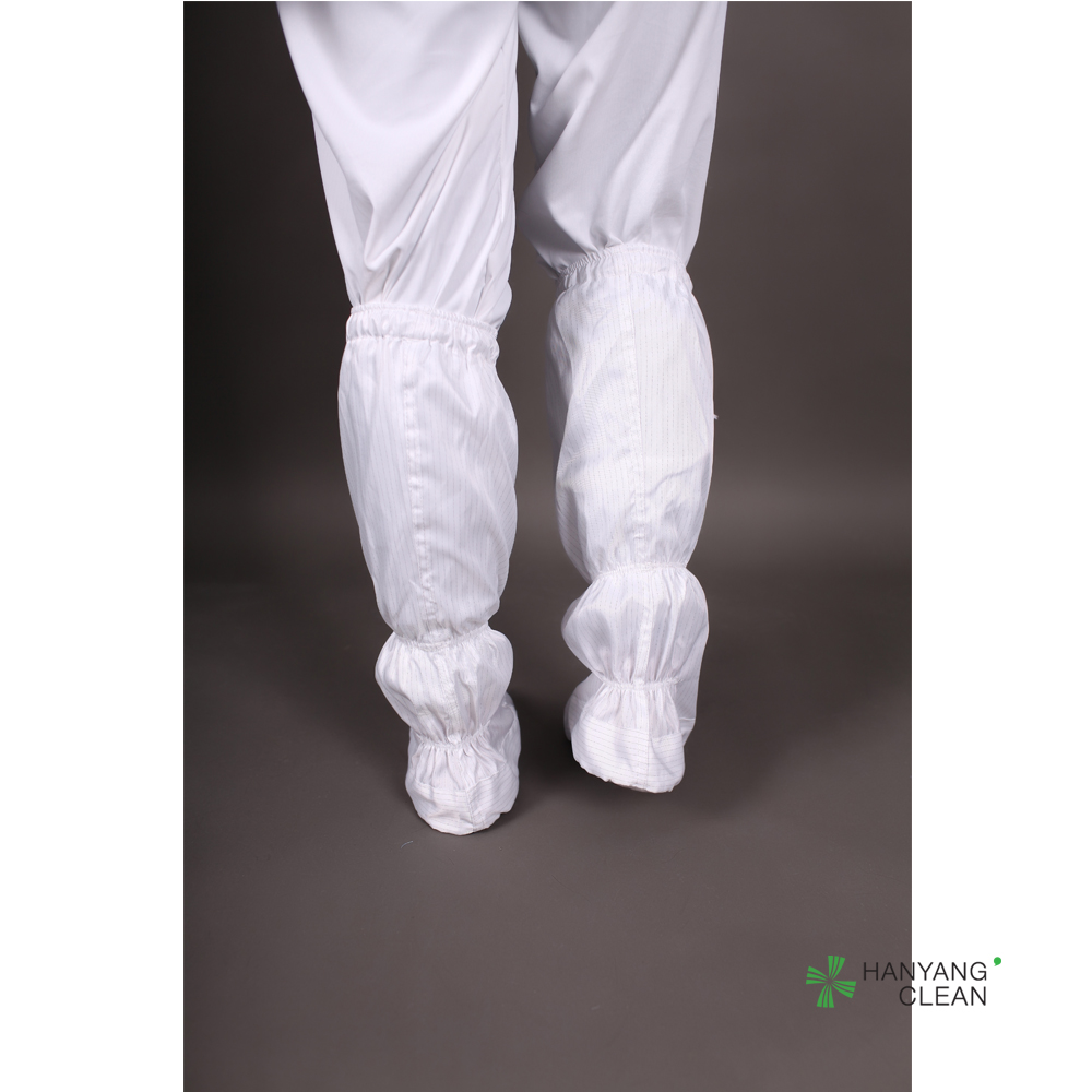 New Arrives Cleanroom Soft Sole Static Dissipative White With Stripe Antistatic ESD Knee Sock Boots