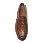 BRUNO VIERO Adult Leather Tan Slip On Dress Shoes