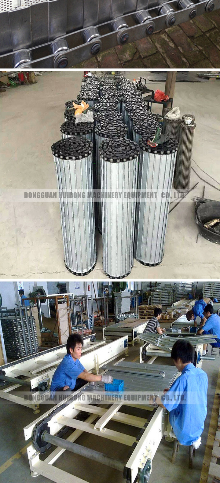 Chain Plate Shipping Roller Conveyor With Stainless Steel Mesh Belt