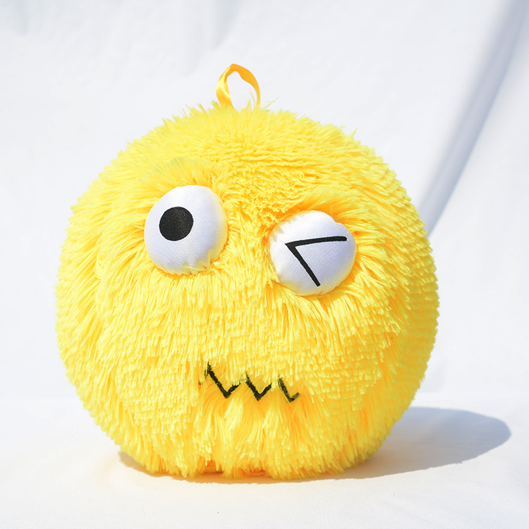 Diameter 9'' Small Kids Plush Toy with Inflatable Fabric Furry Fluffy Balls and Pump