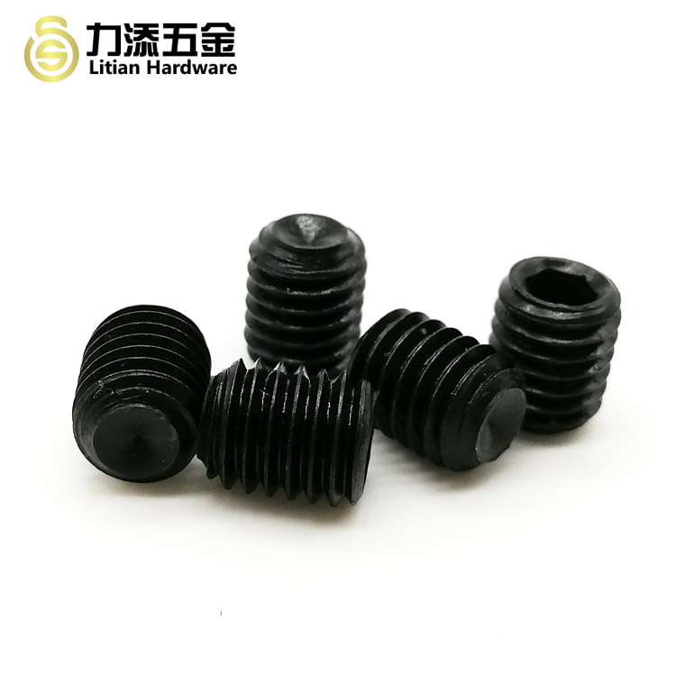 DIN 916 Flat Point Grub Screw Carbon Steel Black M7 M9 Black