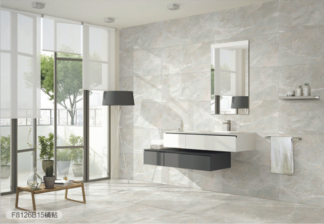 Modern Marble Look Ceramic Floor Tile / Polished Porcelain Floor Tile