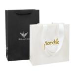 Luxury Clothing Paper Shopping Bags White Gift Bags With Ribbon Handles