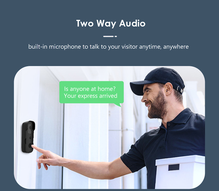 2.4G Smart Hd Wifi Security Doorbell Camera With Chime Night Vision Two-Way Audio