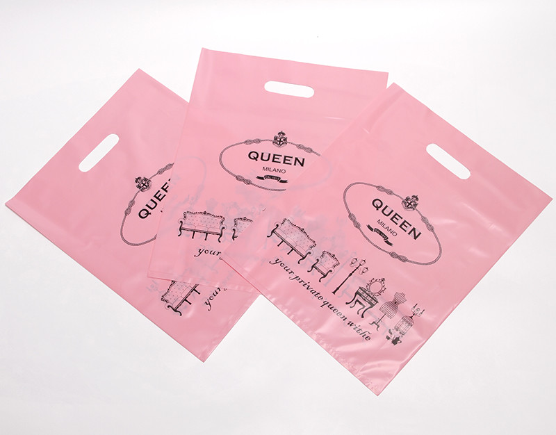 LDPE Die Cut Patch Handle Color Custom Printed Plastic Bag