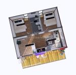 20ft/40ft Steel Frame Galvanized Steel Bending 180g Modern 4 Bedroom Bilayer
