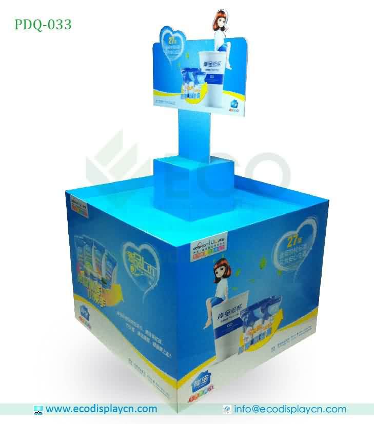Supermarket Folding Corrugated Cardboard Pallet Display, Pyramid Shape Pallet Display