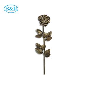 Quality F02 Zamak Rose Coffin Fitting Decoration Zinc Alloy Flower 36 * 13cm Antique Bronze Color wholesale
