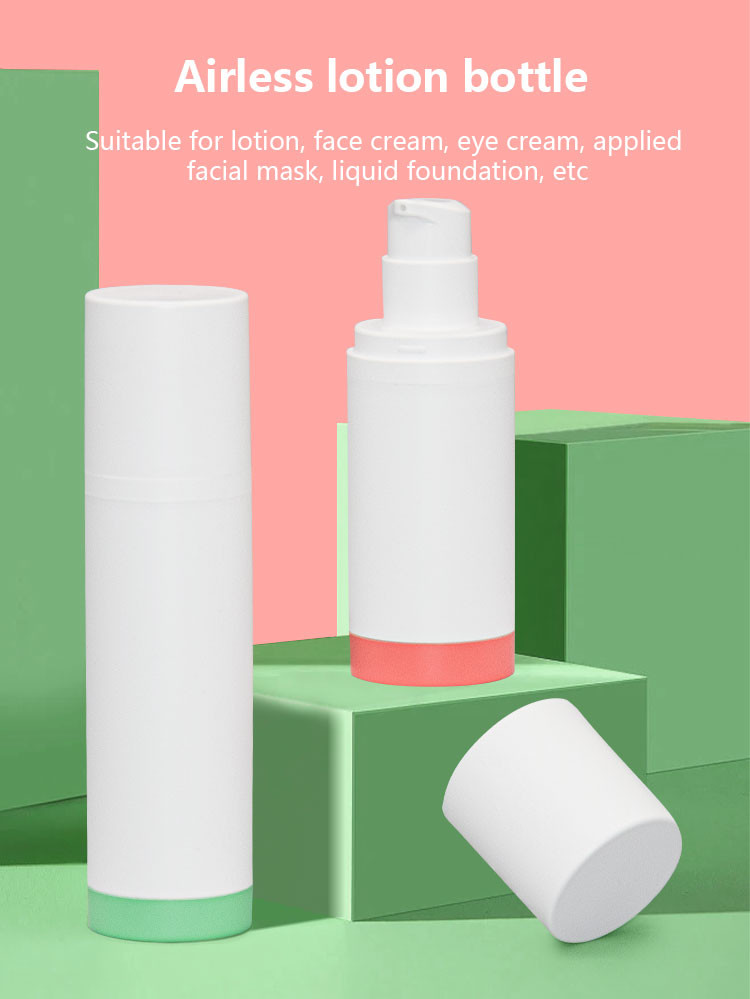30ml 50ml 100ml Airless Cosmetic Bottles Refillable Lotion Cream Round Shape Vacuum