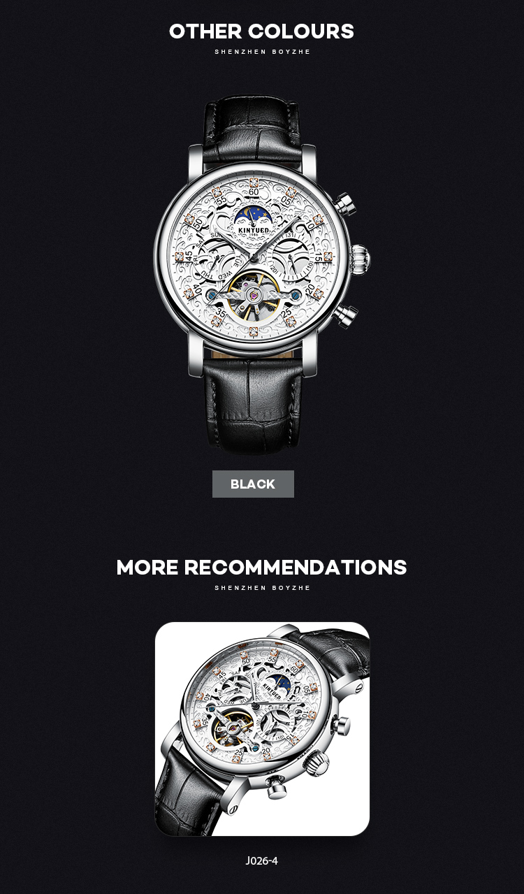 KINYUED New Style Watches Men Luxury Watch Movement Mechanical Watch Mechanical Tourbillon