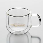 Clear Insulated Double Walled Glass Espresso Cups 75ml Mouth Blown 2.6 Ounce