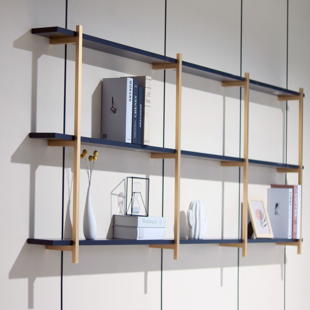 SGS 1650mm Height 3 Layer Aluminum Frame Wall Bookshelf