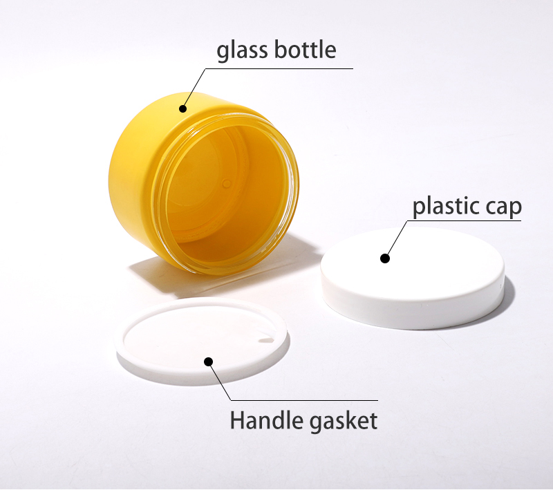 Custom Glass Cosmetic Cream Jar Purple 15g 30g With Screw Cap