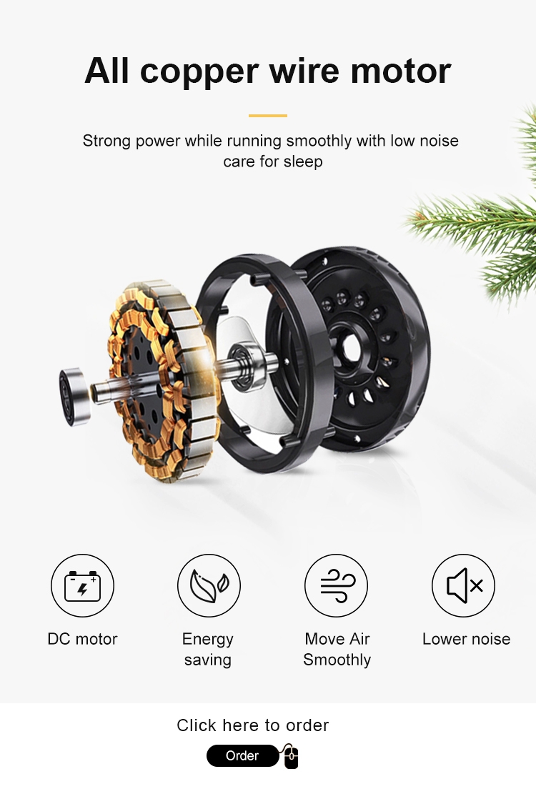 5-Speed Invisible Ceiling Fan with LED Lights and Remote Control 1stshine 3*PC Blades
