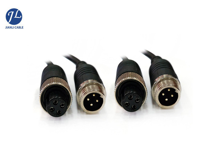Waterproof Car Side View A/V System 4PIN Aviation Cable Male To Female