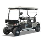 White 2 Rows 4 Seater Golf Cart Customizable Color With Front Basket Eazy Drive