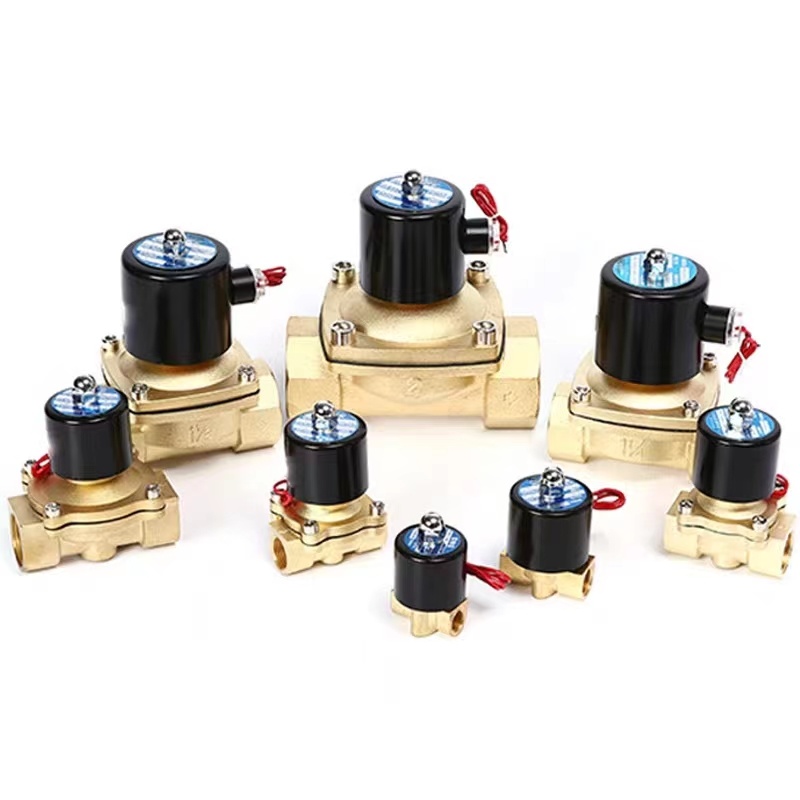 2W Normally Closed Brass Electric Magnetic Valve DC 12V 24V AC 220V