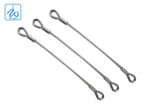 Quality Double End Extension Spring Safety Cable , Plastic Coated Stainless Steel Rope Loop wholesale
