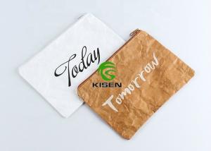 Quality Washed Zipper Tyvek Shopping Bag Portable For Pencil Silk Screen Printing wholesale