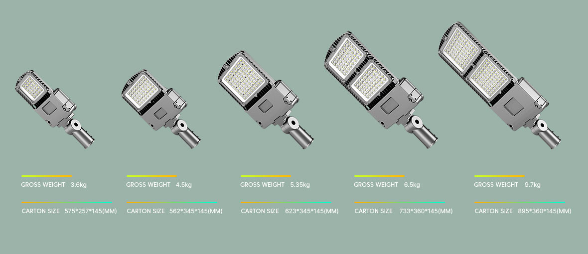 3000K/4000K/5000K/6000K IP66 Dimmable LED Street Light for Wall/Pole Mounting