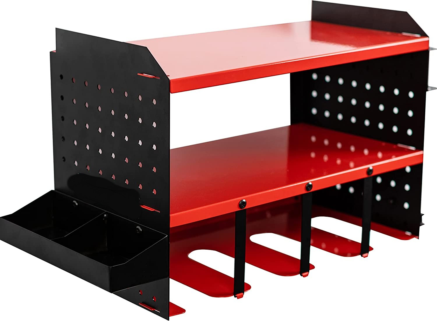 Logo Shape Pegboard Power Tool Organizer with 5 Drill Slots and Screwdriver Holder