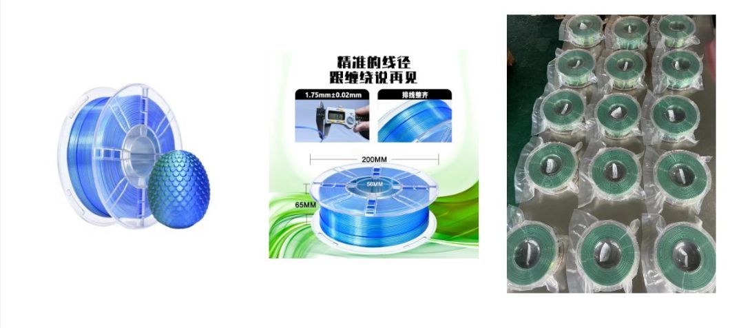 Iboss Silk Dual Color 3D Printer Filament PLA Plus Toughness Enhanceds Green Blue