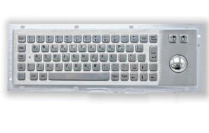 China KIOSK IP65/IK07 Industrial Stainless Steel Metal Keyboard With Trackball Over 2million Key Life Cycle Rear Panel Mounted -40℃ on sale