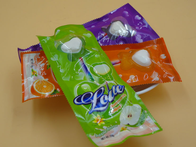 Bag pack Heart Shape Lollipop Healthy Hard Candy / Low Cal Candy For Children baby candy