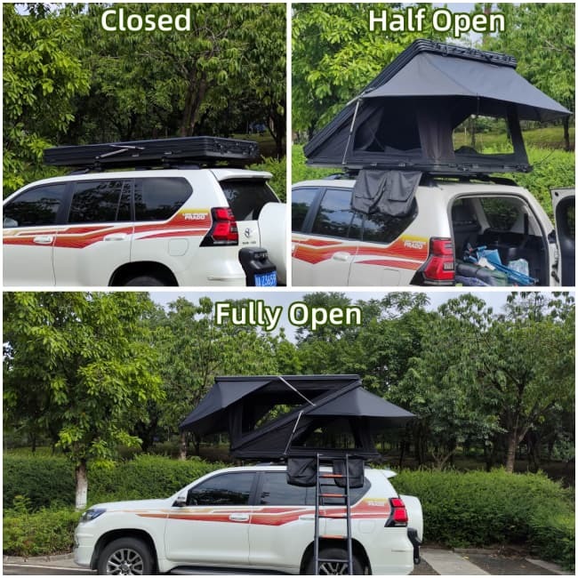 RTT Durable XL Roof Top Tent Hard Sided Rooftop Camper 2-3 Person