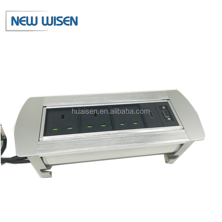 Flip Up Meeting Conference Table Switch Socket Box USB VGA RJ45