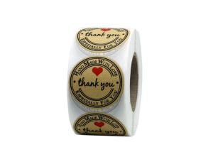 Quality Thickness 2mm Brown Paper Sticky Labels Diameter 1.18 Inches For Wedding / Anniversary wholesale