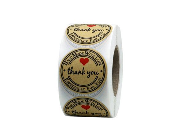 Thickness 2mm Brown Paper Sticky Labels Diameter 1.18 Inches For Wedding /