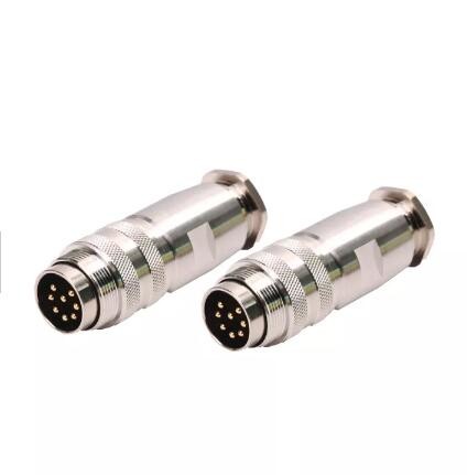 M16 M5 Male Female Circular AISG Connector 8 pin DIN Solder Type Metal Assebly Plug